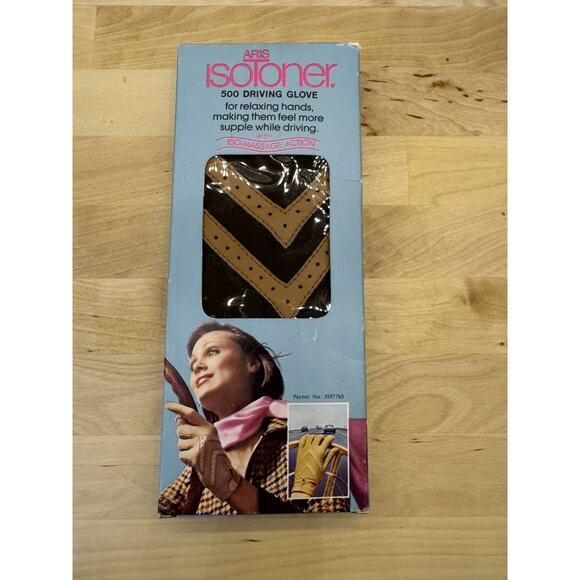 Vintage Aris Isotoner 500 Gloves Women's One Size Driving Gloves Brown 23092 - Picture 1 of 6